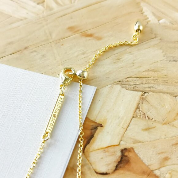 NEW Kendra Scott Haven Heart Pink Crystal Strand Necklace Gold - Picture 3 of 3